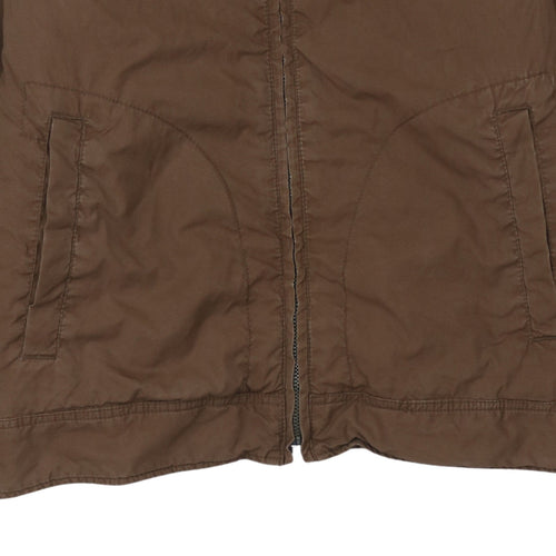 Tommy Hilfiger Men's Brown Cotton Lined Full Zip Jacket Size L