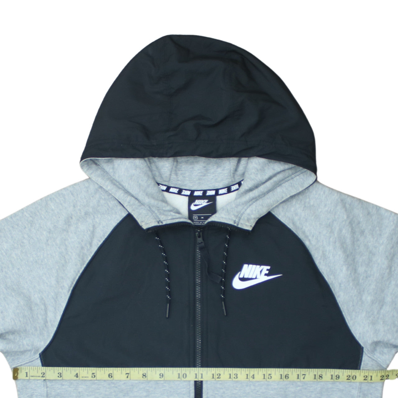 Nike Men's Grey Full Zip Hoodie M Regular Fit Logo Sportswear