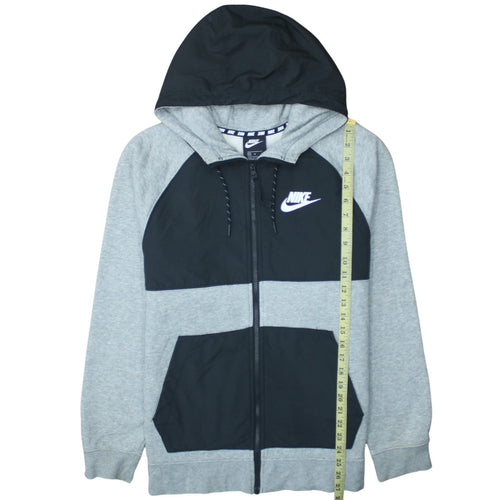 Nike Men's Grey Full Zip Hoodie M Regular Fit Logo Sportswear