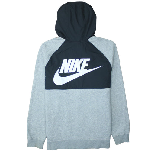 Nike Men's Grey Full Zip Hoodie M Regular Fit Logo Sportswear