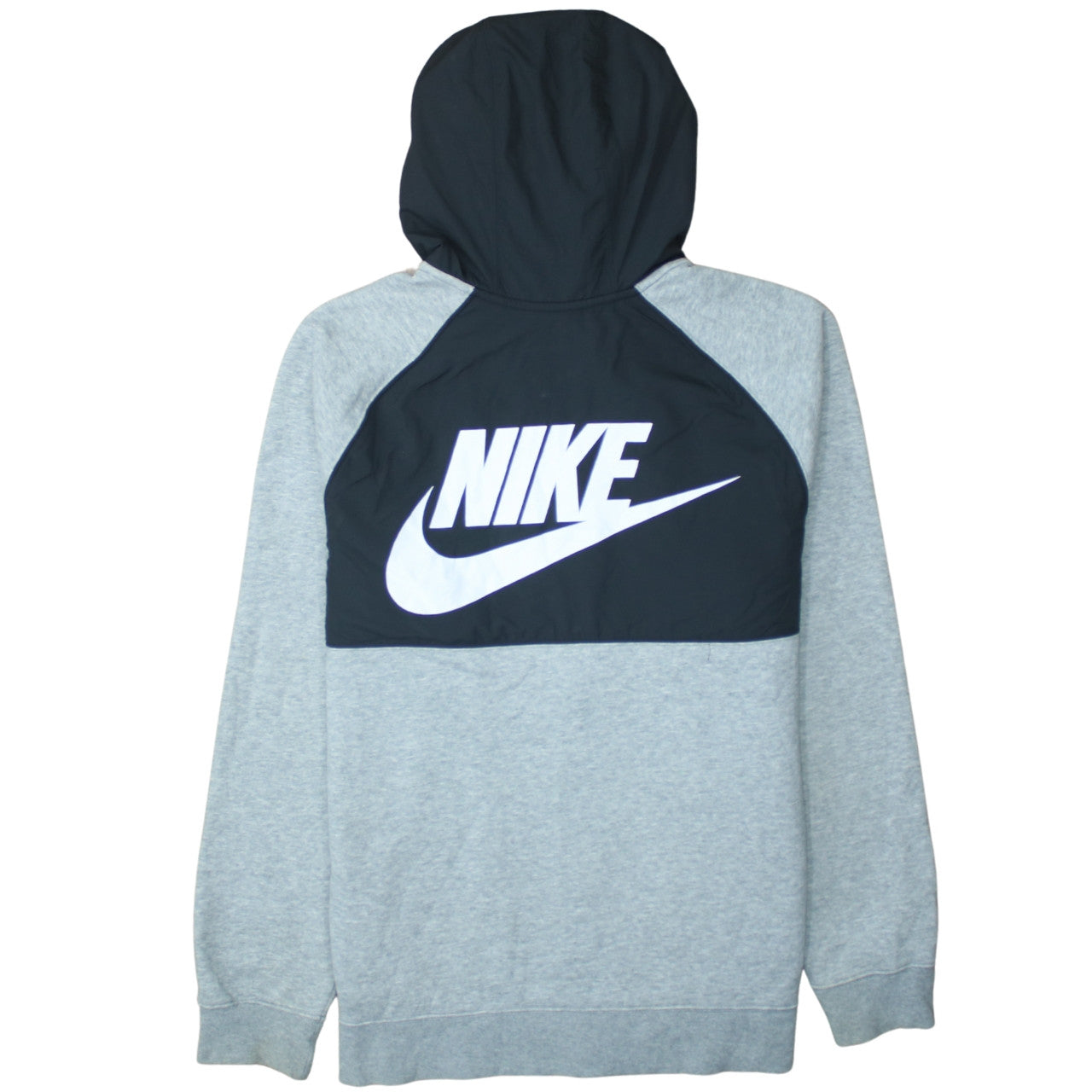 Nike Men's Grey Full Zip Hoodie M Regular Fit Logo Sportswear
