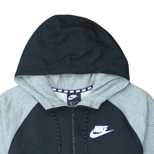 Nike Men's Grey Full Zip Hoodie M Regular Fit Logo Sportswear