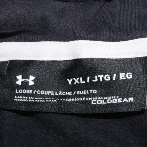 Under Armour Boys Black Full Zip Hoodie Size 13-14 Years ColdGear