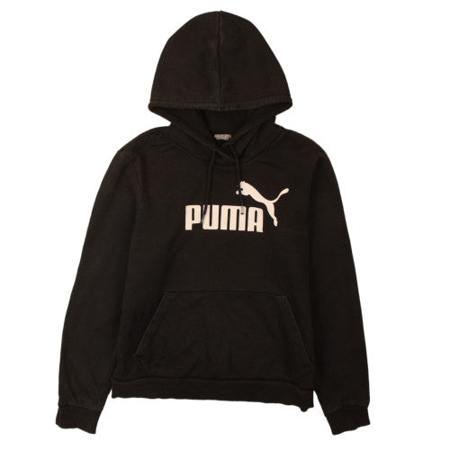 Puma Girls Black Pullover Hoodie L 14 Years Cotton Blend Casual