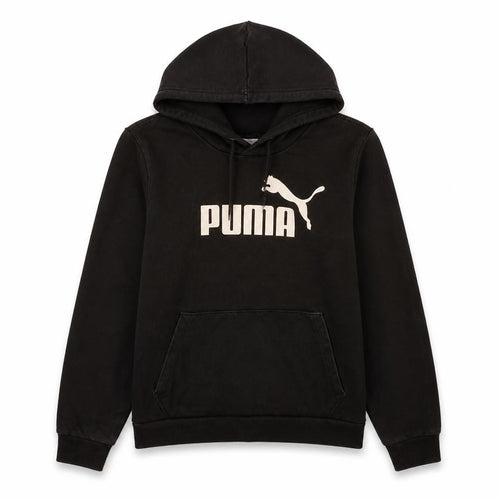Puma Girls Black Pullover Hoodie L 14 Years Cotton Blend Casual