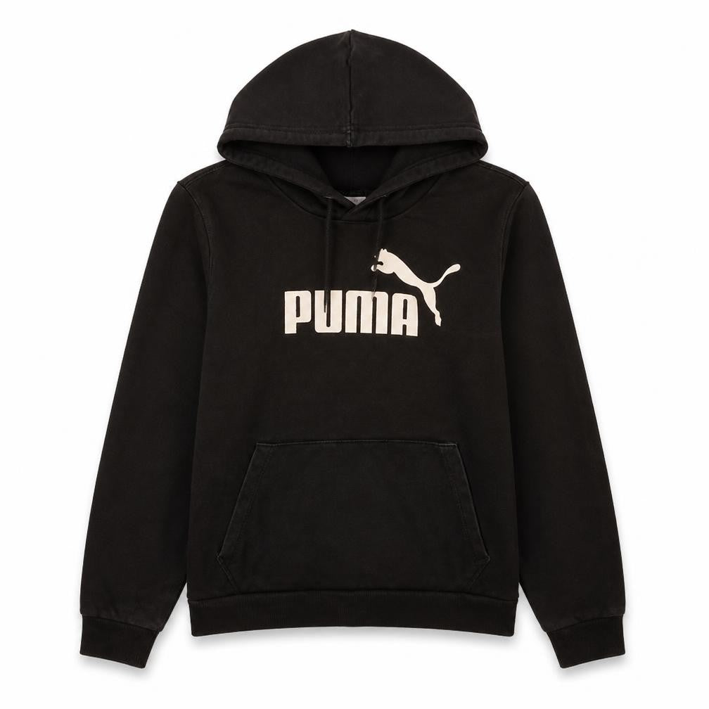 Puma Girls Black Pullover Hoodie L 14 Years Cotton Blend Casual