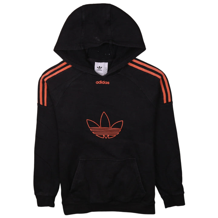 Adidas Womens Black Orange Striped Pullover Hoodie Size M