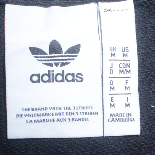 Adidas Womens Black Orange Striped Pullover Hoodie Size M