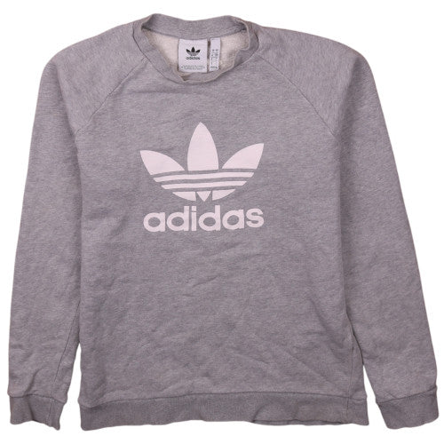 Adidas Men’s Grey Trefoil Logo Pullover Sweatshirt S Regular Fit