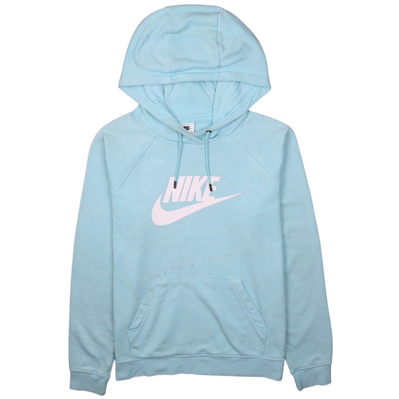 Nike Women's Blue Pullover Hoodie Medium Logo Print Casual Sportswear