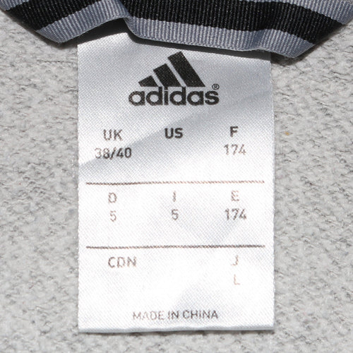 Adidas Womens Beige Full Zip Hoodie Size L Cotton Blend Sportswear