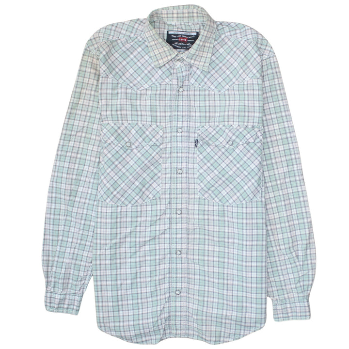 Levi's Men's Green Check Long Sleeve Western Shirt Size S
