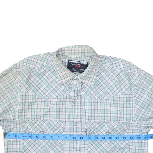 Levi's Men's Green Check Long Sleeve Western Shirt Size S