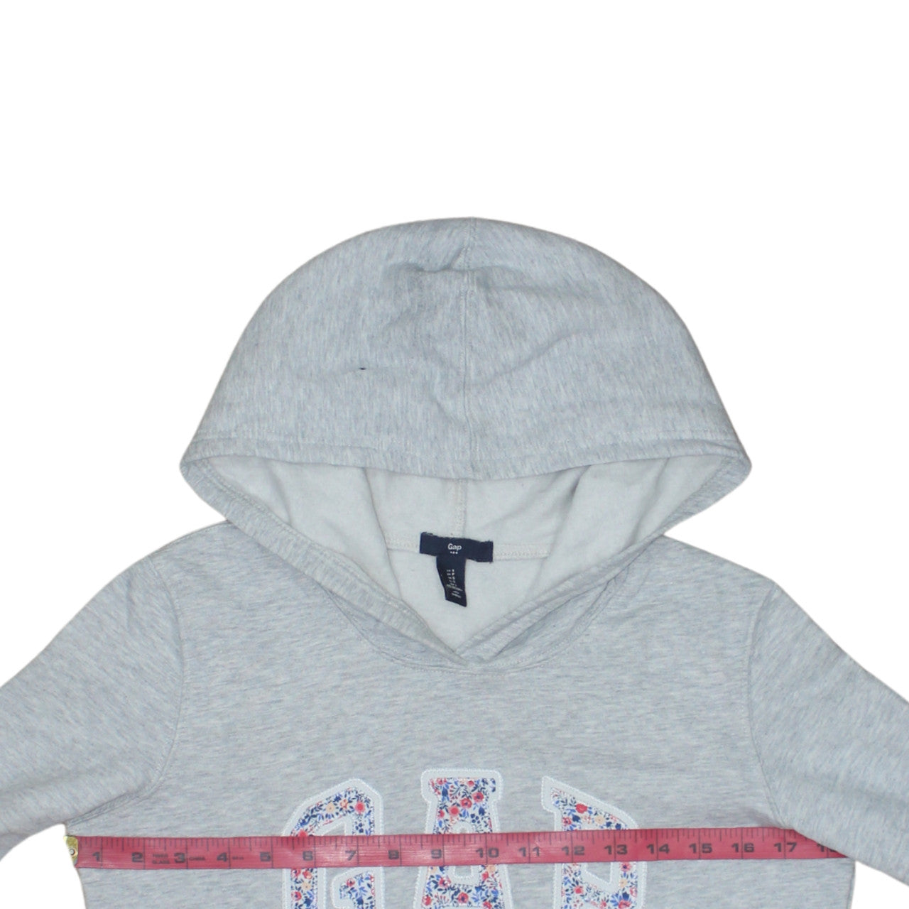 GAP Womens Grey Floral Logo Pullover Hoodie Size S