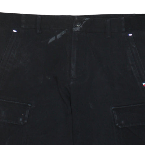 Tommy Hilfiger Men's Black Cargo Shorts Size 34 Regular Cotton Blend