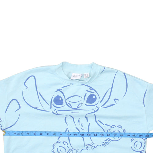 Disney Women Blue Stitch Pullover Sweatshirt Size S