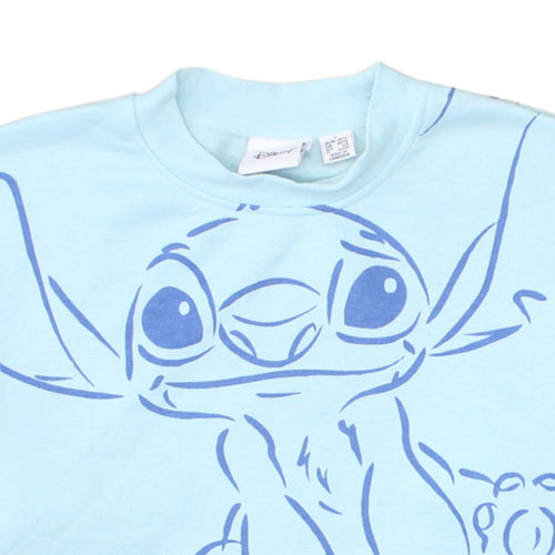 Disney Women Blue Stitch Pullover Sweatshirt Size S
