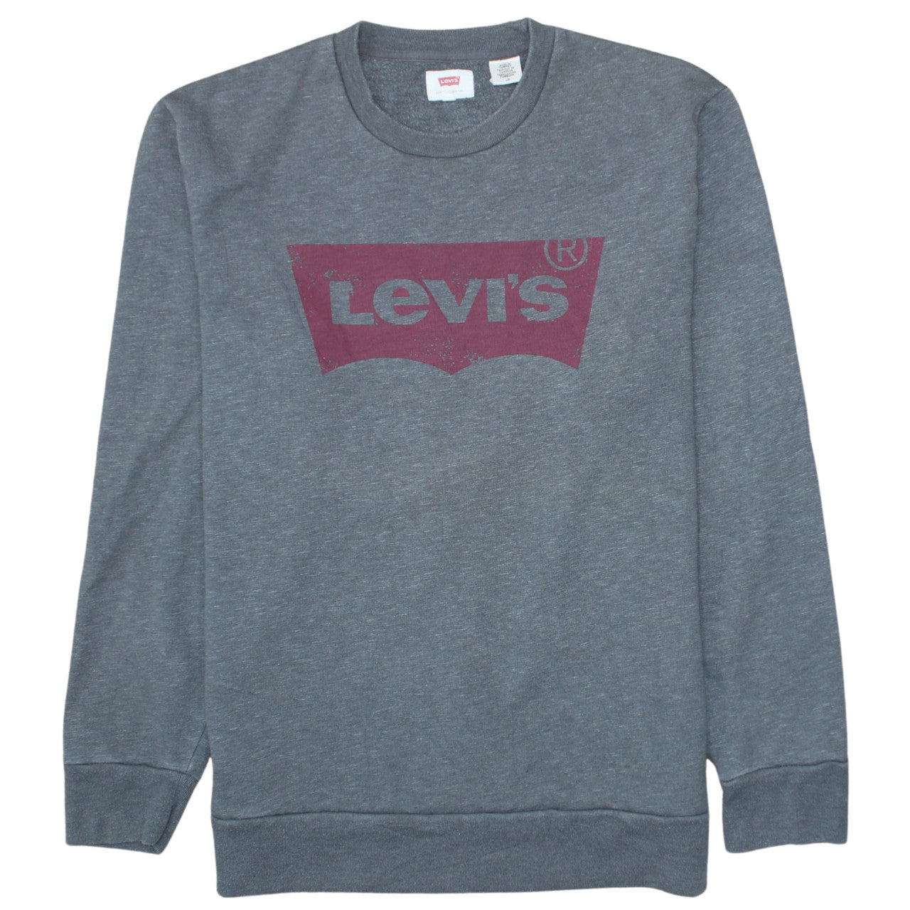 Levi's Men's Grey Logo Crew Neck Pullover Sweatshirt Size L