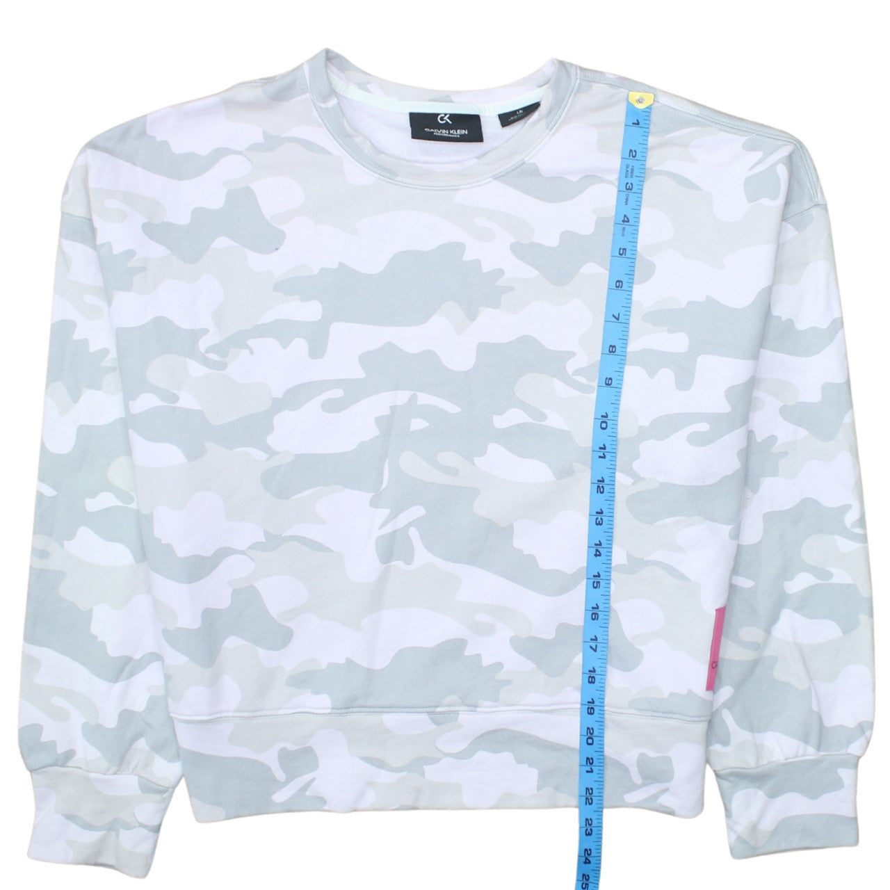 Calvin Klein Performance Women's Grey Camo Pullover Sweatshirt L