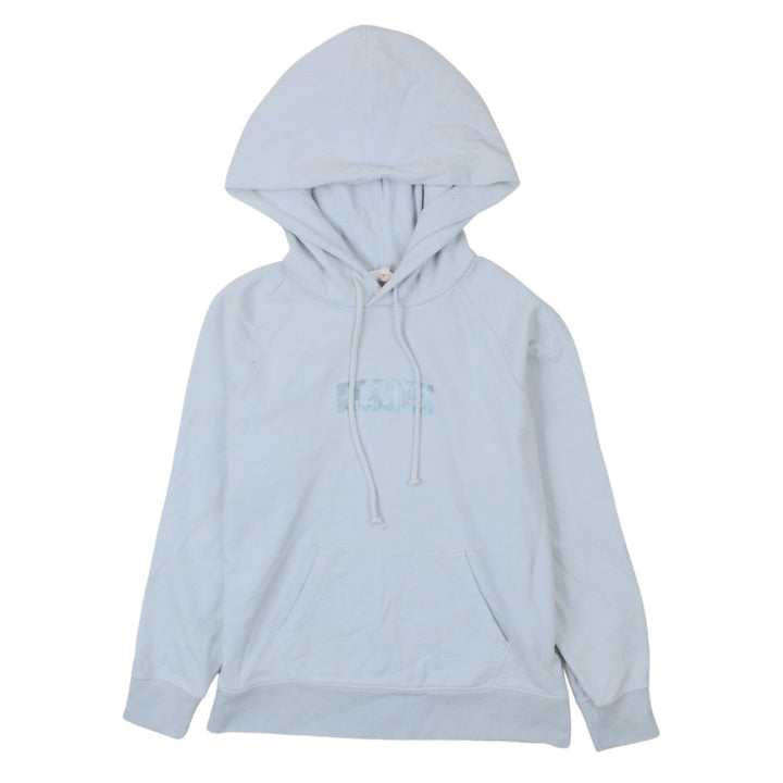 Levi's Womens Light Blue XS Pullover Hoodie with Logo Print