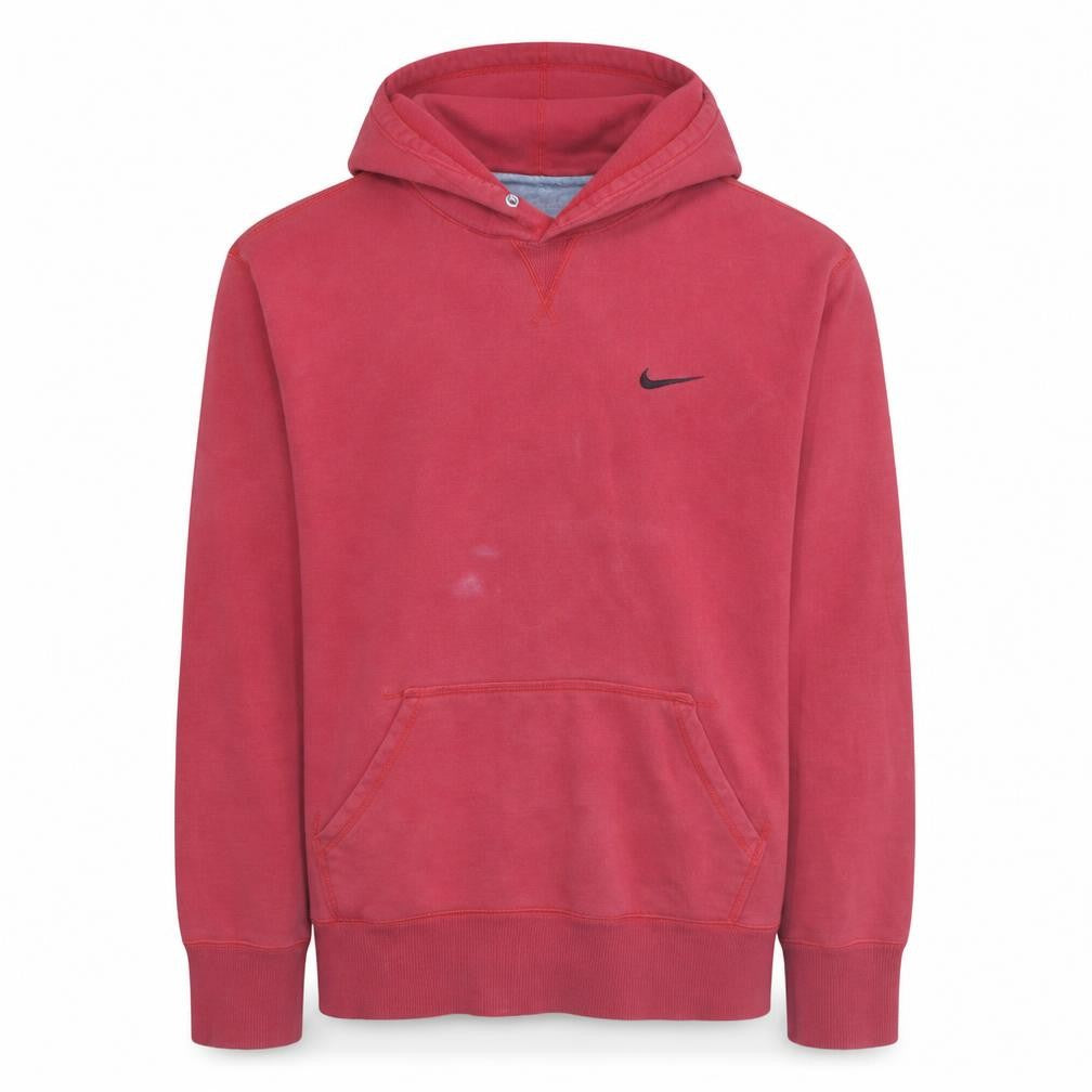 Front view of Nike Men Red Pullover Hoodie XL Cotton Fleece Sweatshirt