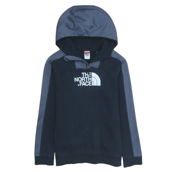 The North Face Boys Black XL Pullover Hoodie Fleece 1/4 Zip Logo Sweatshirt