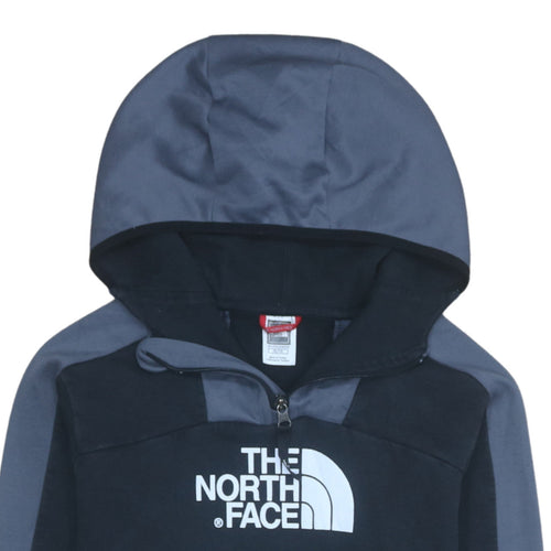 The North Face Boys Black XL Pullover Hoodie Fleece 1/4 Zip Logo Sweatshirt