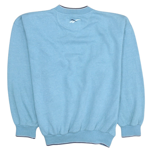 Reebok Womens Blue Logo Pullover Sweatshirt M Regular Cotton Blend
