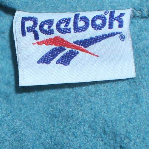 Reebok Womens Blue Logo Pullover Sweatshirt M Regular Cotton Blend