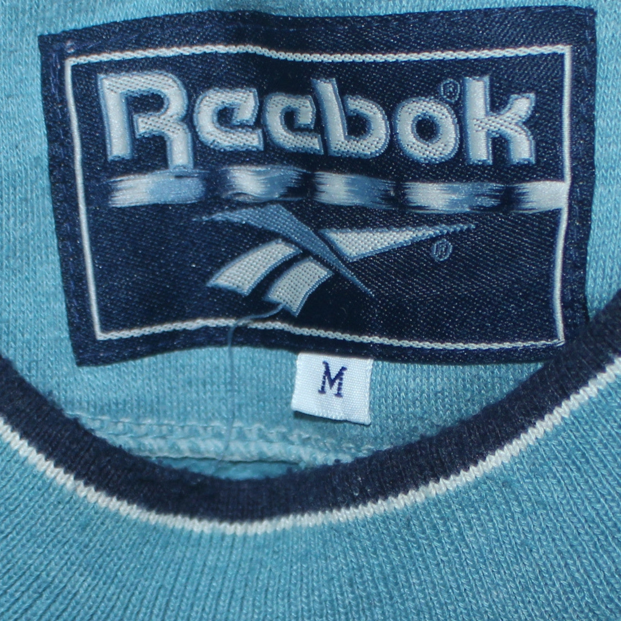 Reebok Womens Blue Logo Pullover Sweatshirt M Regular Cotton Blend