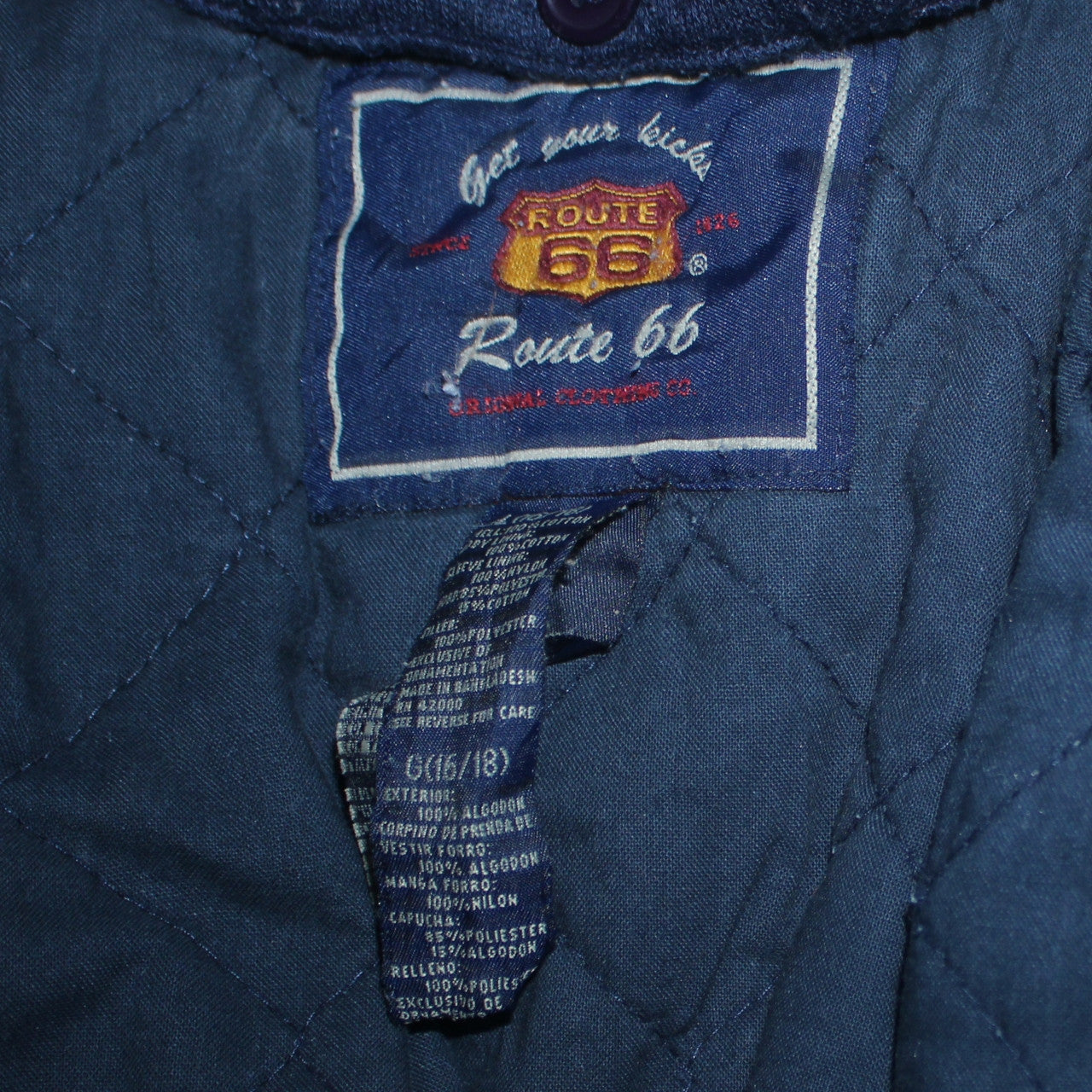 Route 66 Women's Blue Denim Varsity Jacket Size 16 Hooded Casual