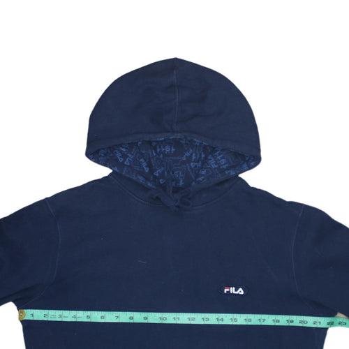 Fila Mens Blue Pullover Hoodie S Regular Fit Logo Sportswear