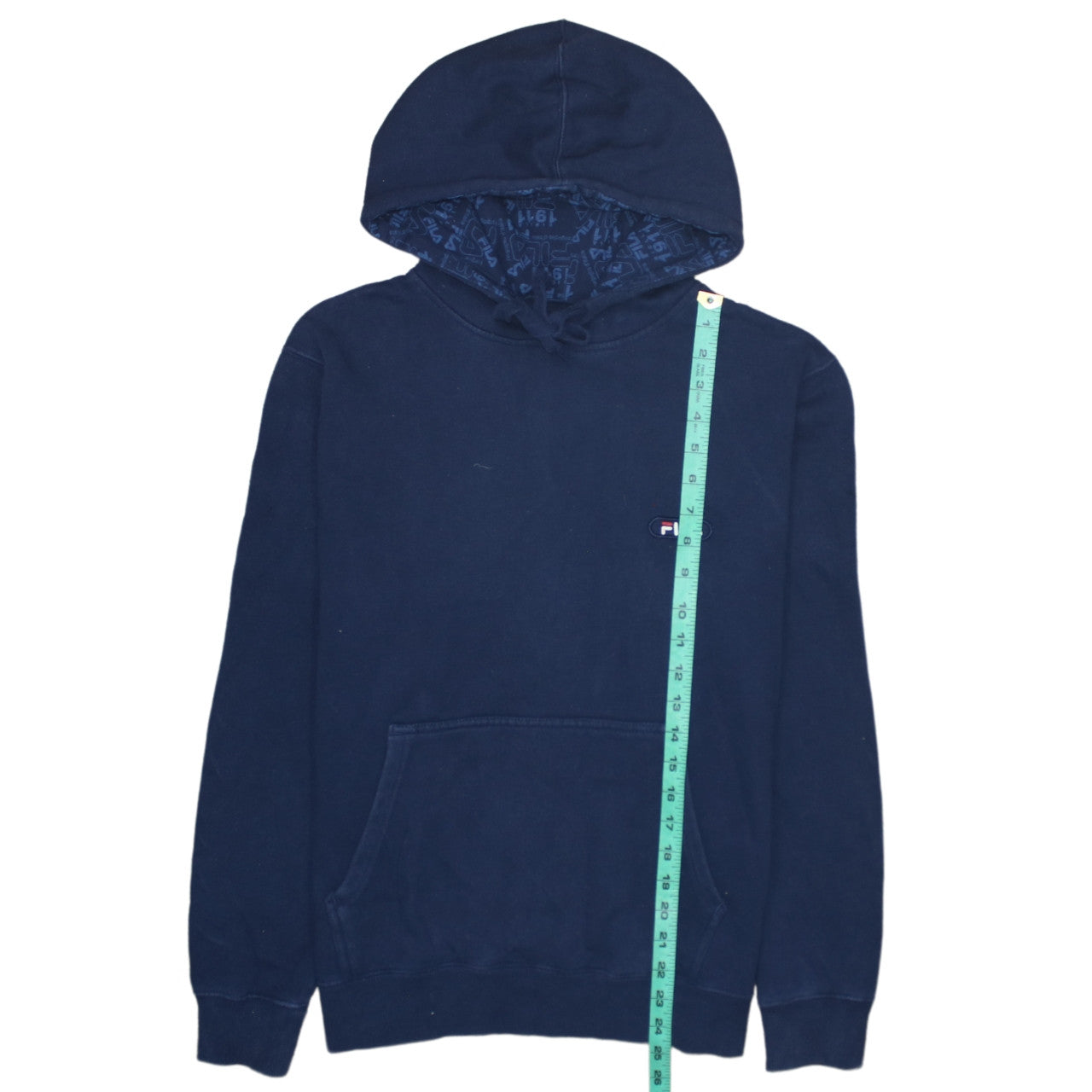 Fila Mens Blue Pullover Hoodie S Regular Fit Logo Sportswear