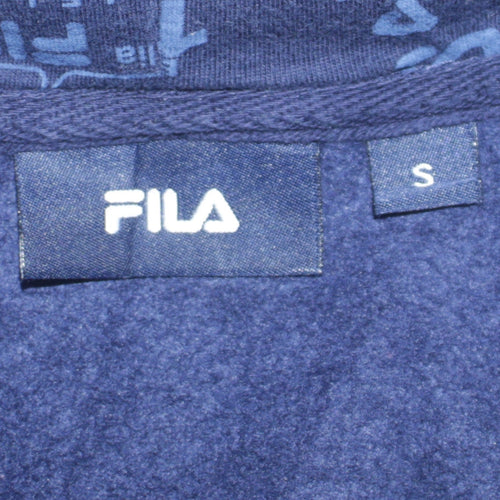Fila Mens Blue Pullover Hoodie S Regular Fit Logo Sportswear