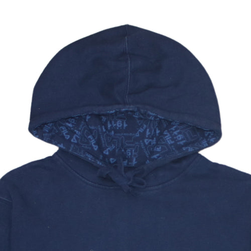 Fila Mens Blue Pullover Hoodie S Regular Fit Logo Sportswear