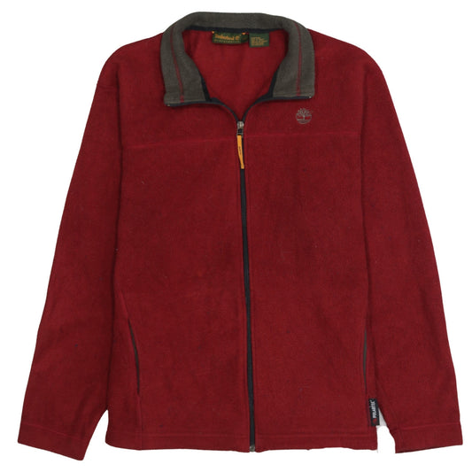 Timberland Weathergear Men Red Fleece Full Zip Jacket Size L