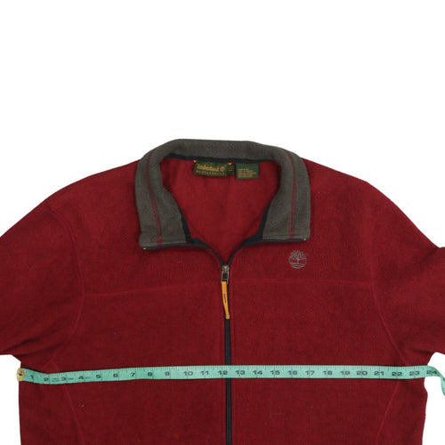 Timberland Weathergear Men Red Fleece Full Zip Jacket Size L