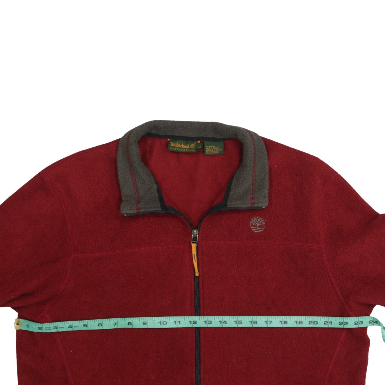 Timberland Weathergear Men Red Fleece Full Zip Jacket Size L