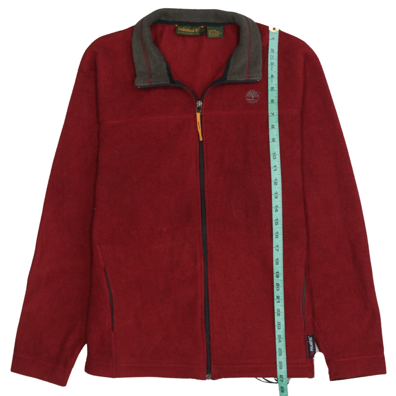 Timberland Weathergear Men Red Fleece Full Zip Jacket Size L