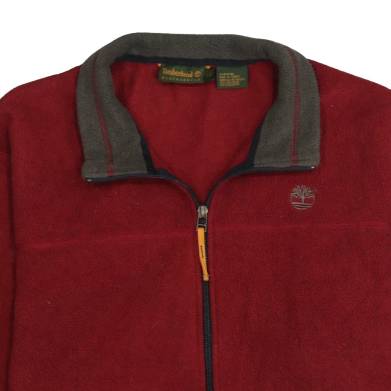 Timberland Weathergear Men Red Fleece Full Zip Jacket Size L