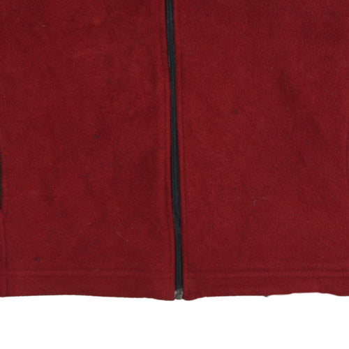 Timberland Weathergear Men Red Fleece Full Zip Jacket Size L