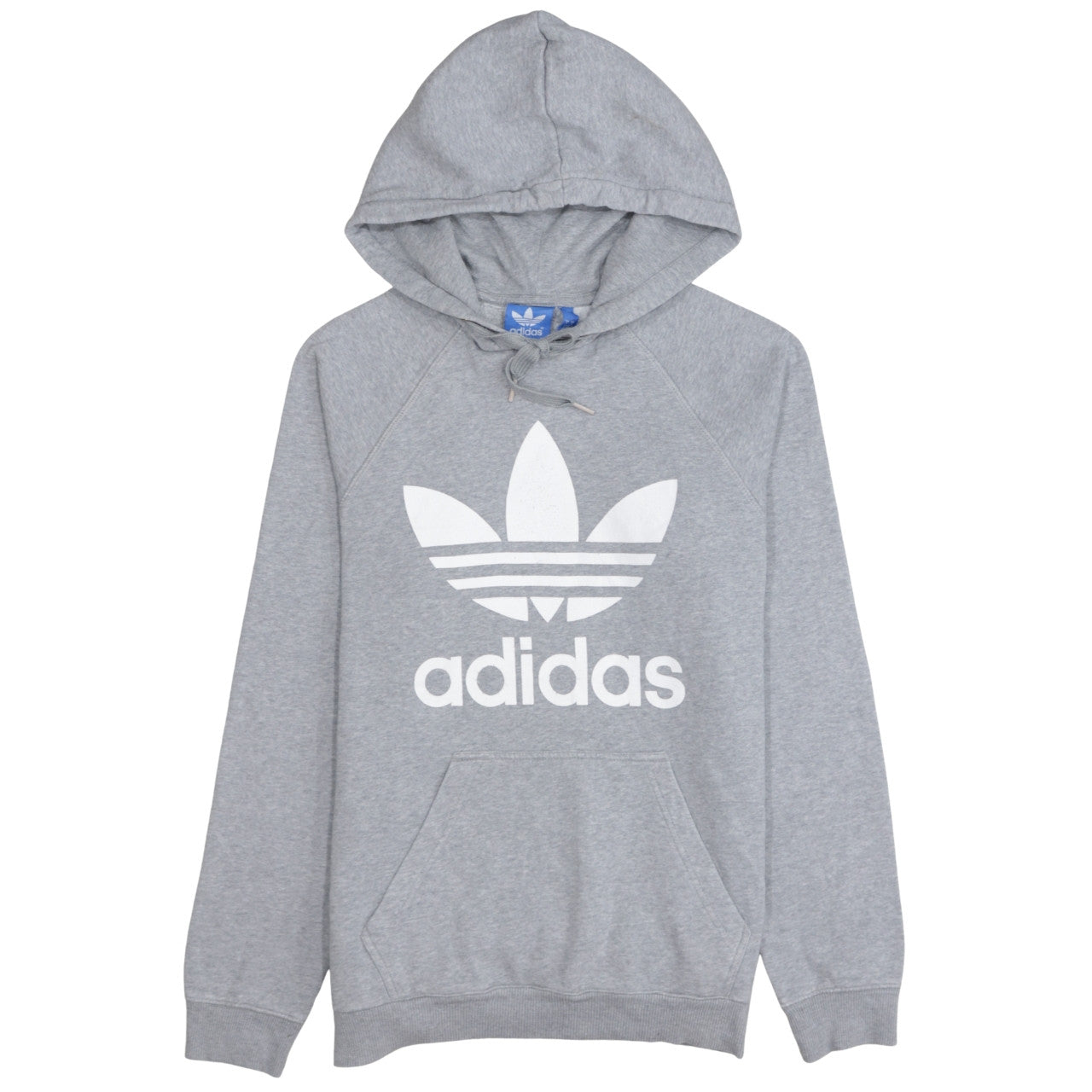Adidas Men's Grey Pullover Hoodie Small Logo Fleece Sweatshirt