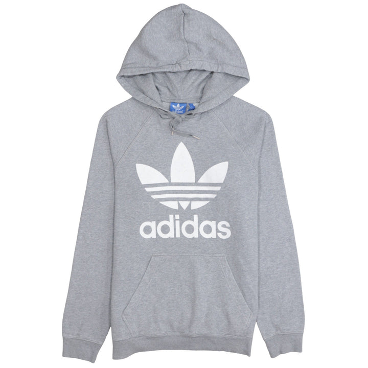 Adidas Men's Grey Pullover Hoodie Small Logo Fleece Sweatshirt