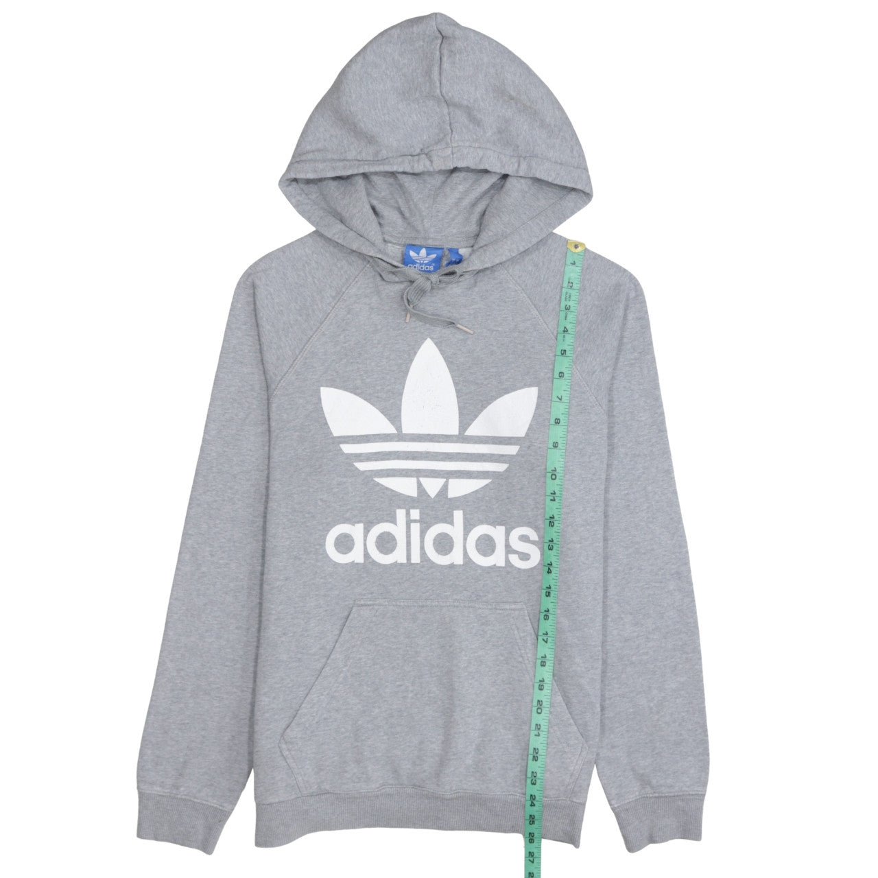 Adidas Men's Grey Pullover Hoodie Small Logo Fleece Sweatshirt