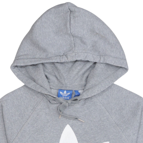Adidas Men's Grey Pullover Hoodie Small Logo Fleece Sweatshirt