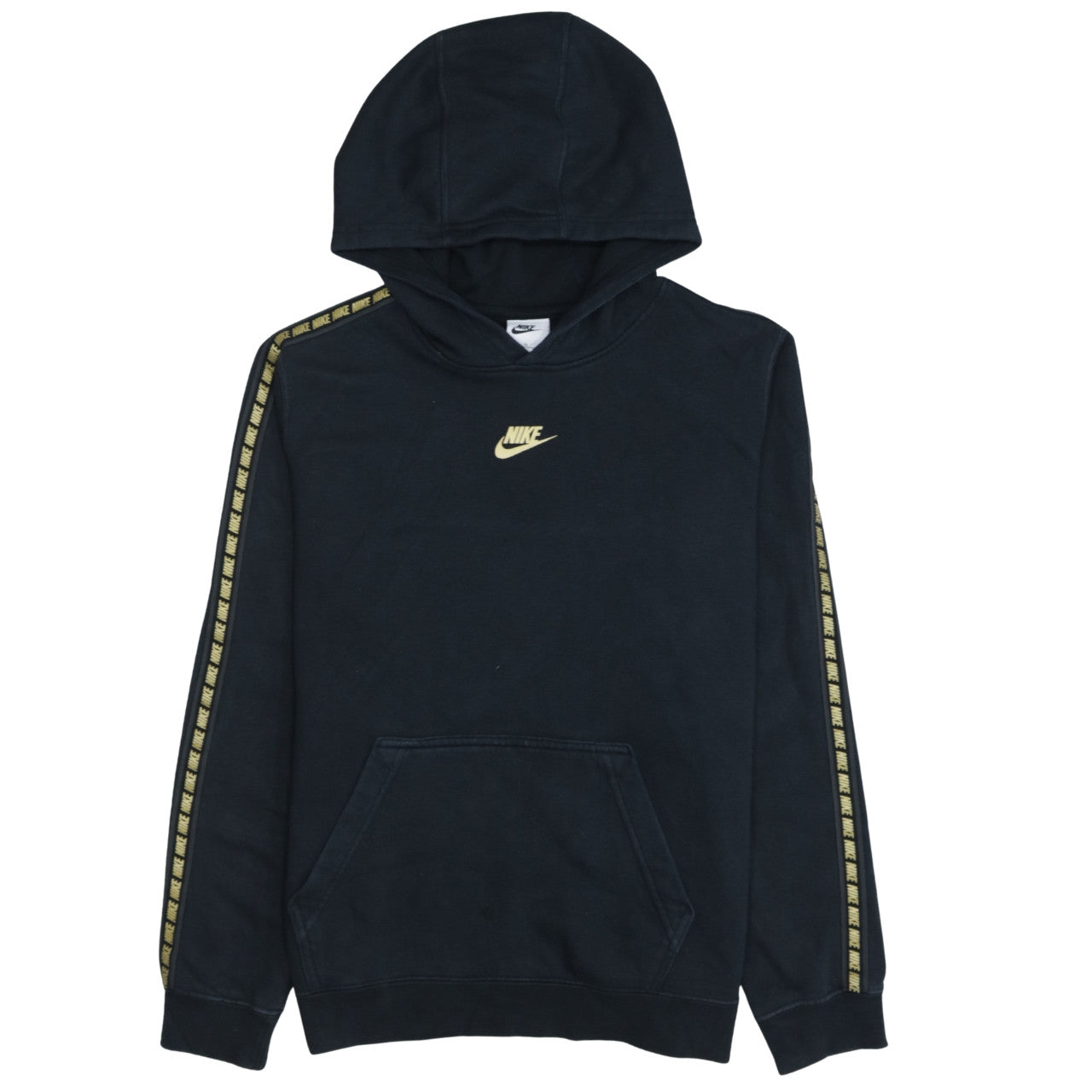Nike Unisex Kids Black XL Pullover Hoodie with Logo Trim