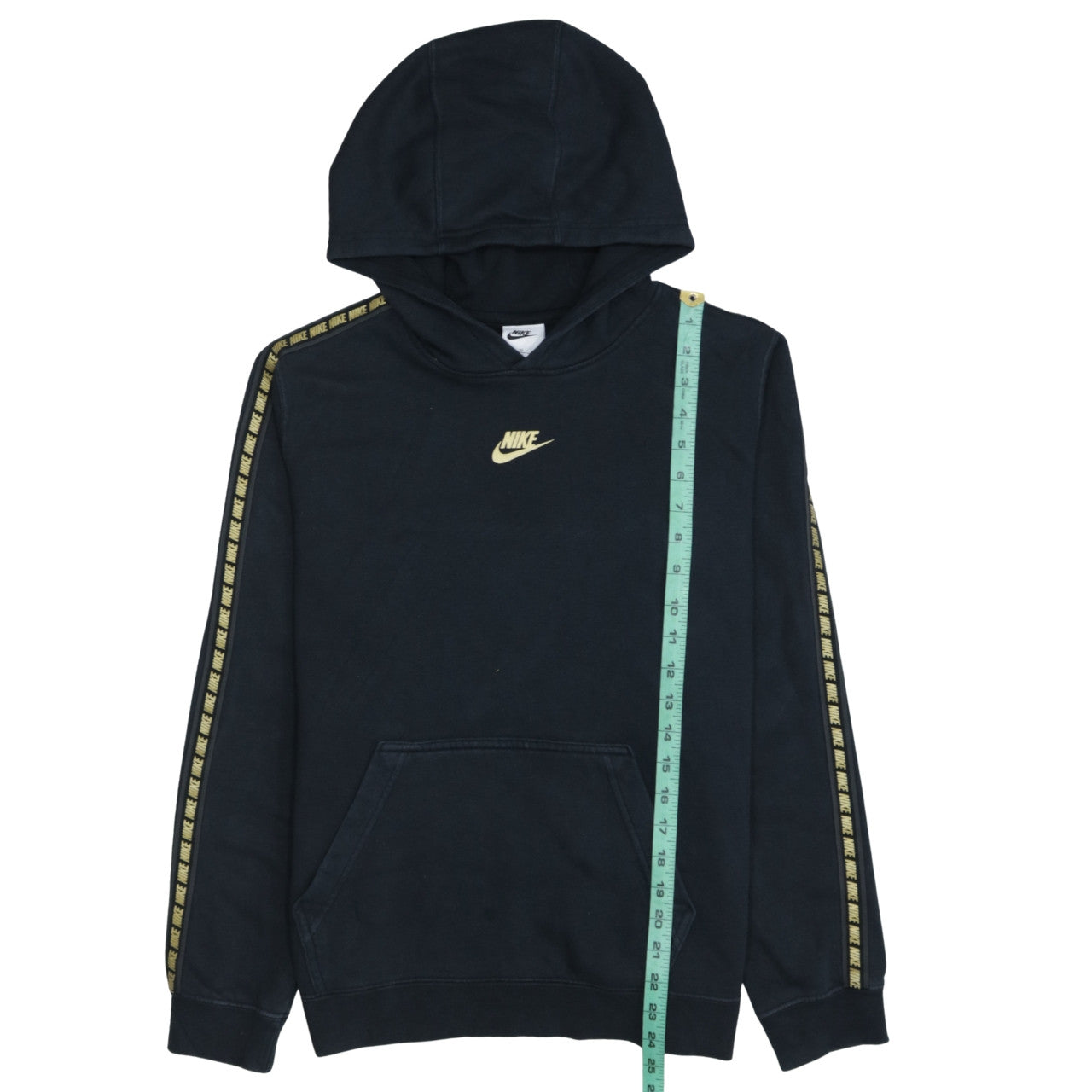 Nike Unisex Kids Black XL Pullover Hoodie with Logo Trim