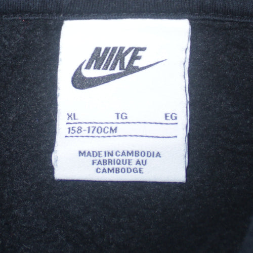 Nike Unisex Kids Black XL Pullover Hoodie with Logo Trim