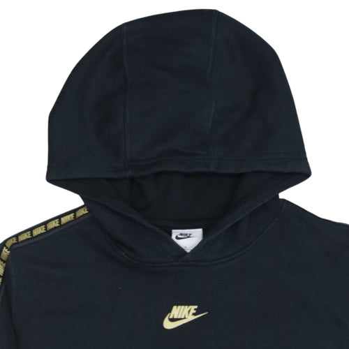 Nike Unisex Kids Black XL Pullover Hoodie with Logo Trim