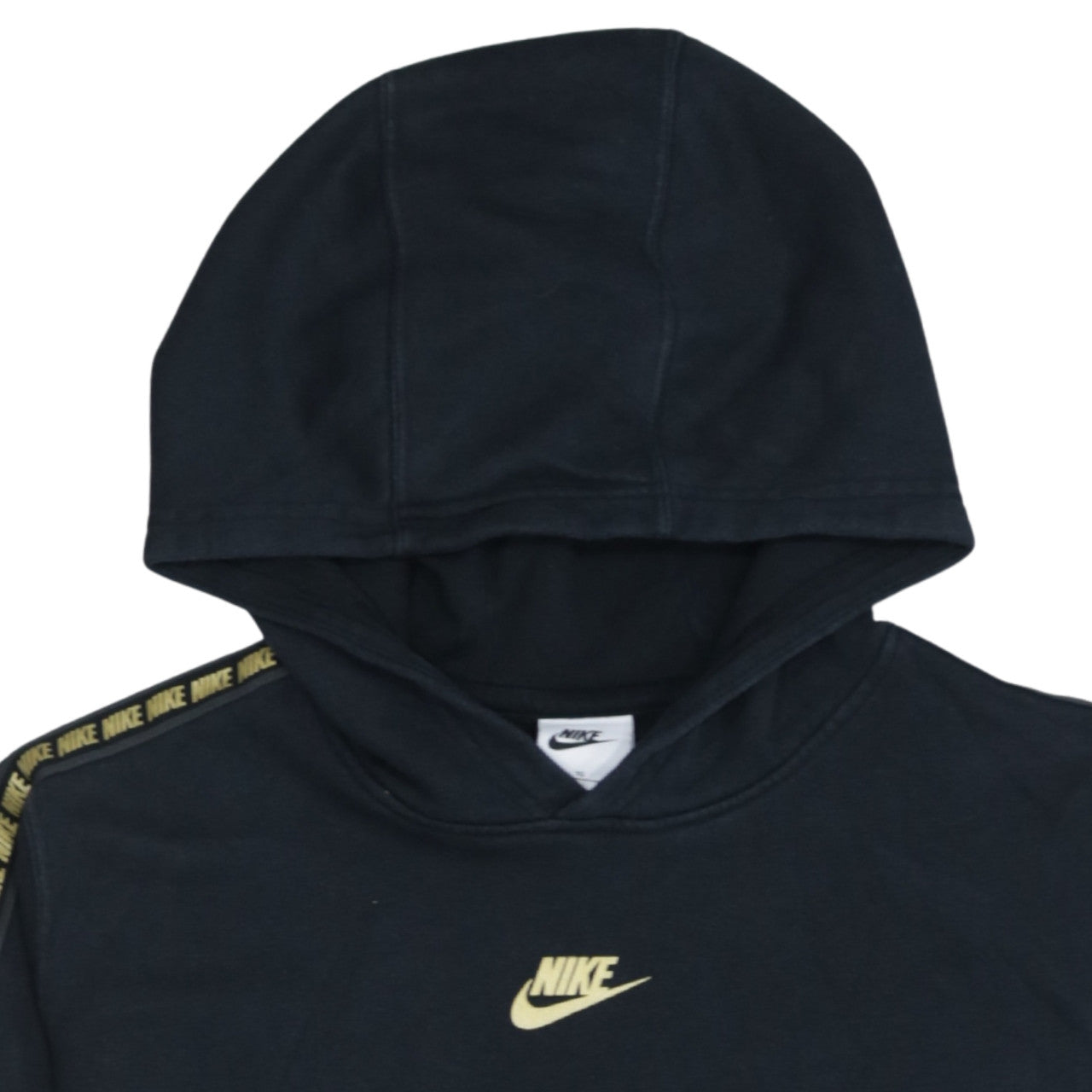 Nike Unisex Kids Black XL Pullover Hoodie with Logo Trim
